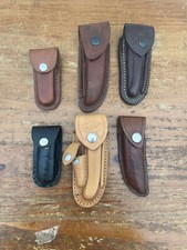 LOT DE 6 ETUIS EN CUIR POUR COUTEAUX DIVERS