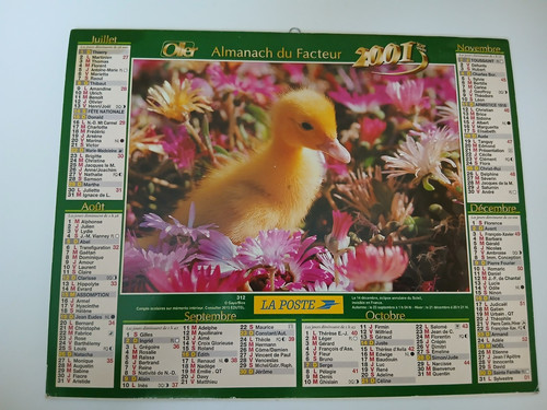 Calendrier almanachs poste - calendrier, la