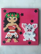 PIXEL ART / PERLES A REPASSER TABLEAU DE VAIANA ET PUA DE DISNEY PRINCESSES