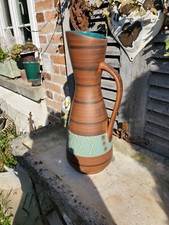 TRÈS GRAND VASE VERT & EMAIL EN CÉRAMIQUE ALLEMANDE SIGNÉ W. GERMANY 579-50