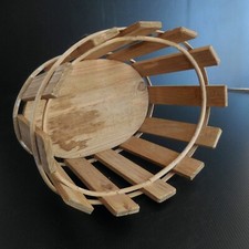 Panier cageot bois vintage fait main art déco maison design XXe France N5940 