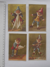 CHROMO doré: Jeu d'enfant Lot 4 différents même série - Echasse Patin roulettes