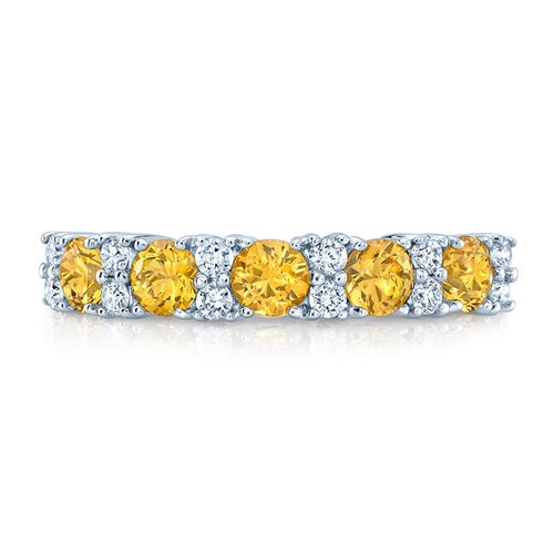18k blanc rond jaune saphir - 18k,