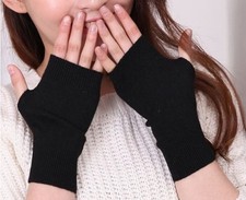 1 paire de gants d'hiver chauds en cachemire sans doigts pour les mains mitaines UK