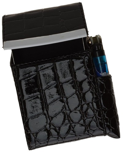 Marron croco cigarette cuir - croco,