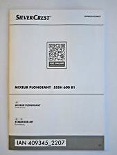 Mode d'emploi Mixeur plongeant SILVERCREST SSSH 600 B1