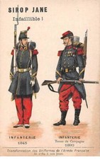 Chromos.AM13550.Sirop Jane.10x6 cm environ.Transformation uniformes armée Fra