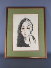 Lorenzo Piemonti Tableau Peint Visage Femme Œuvre Unique 1978