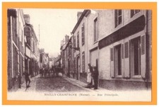 MAILLY-CHAMPAGNE (51) ATTELAGES aux COMMERCES / Rue PRINCIPALE animée en 1917