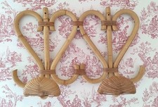 Patère ancienne en rotin porte manteau vintage