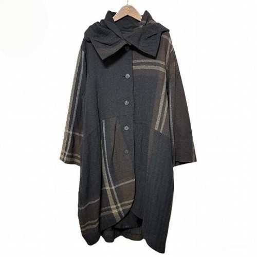 Manteau long motif laine