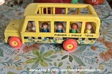 Bus scolaire avec 8 personnages, Fisher Price, vintage , voir les défauts du bus