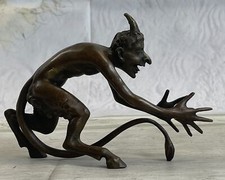 Bronze Autrichien Érotique Démon Satyre Diable Sculpture Vintage Figurine Nr