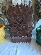 petit porte-courrier Bois Sculpté  edelweiss Vintage geneve