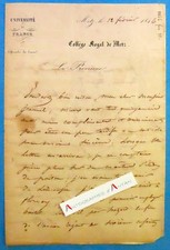 ● L.A.S Metz 1846 Collège Royal de Metz Université France signée Bonnin lettre