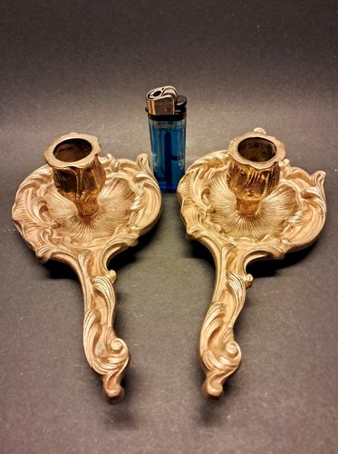 Ancienne paire bougeoirs en - paire,