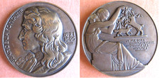 Médaille en Bronze Jean De La Fontaine 1621 – 1695 . par Vernon