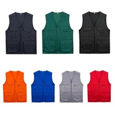 Hommes Multi Poche Utilitaire Gilet Veste Travail Gilet Pêche Hunter Gilet