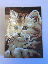 Cadre Sous Verre avec représentation d'un chat peint - 18 x 13 cm