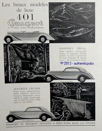 Publicite peugeot 401 roadster - publicite,