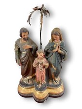 SAINTE FAMILLE EN EGYPTE. TERRE CUITE POLYCHROMEE A LA MAIN. ESPAGNE. XIXÈME.