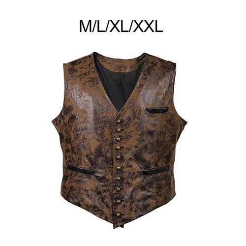Gilet steampunk col v - à, en
