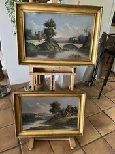 Deux huile sur toile avec cadre signé