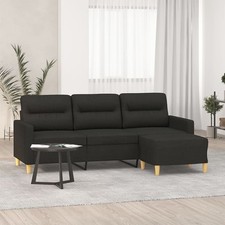 Canapé à 3 places avec repose-pieds Gris clair 180 cm Tissu canapé vidaXL