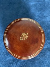 Ancienne petite boîte à clous ronde cuir 