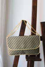 Dior sac à main en toile monogrammée Dior oblique noir et or