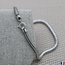 Bracelet argent 925 maille serpent 20 cm unisexe élégant bijoux cadeau tendance