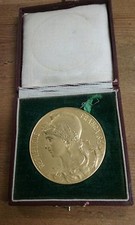  MEDAILLE bronze doré Marianne 1908 art nouveau expo universelle Alpes  B20