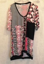 T-shirt long  noir et rouge viscose elasthanne T40 Christine Laure (2207071) 