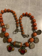collier ancien ambre corail originaire du Maroc 
