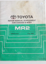 Manuel d'atelier TOYOTA en anglais supllém for chassis - body MR2 ZZW30 series
