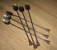 6 Ancienne Cuillères à Mazagran en Métal argenté ?