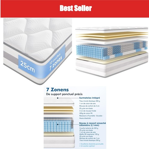 Matelas 140x190 ressorts - matelas, cm