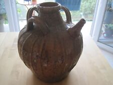  Jolie et rare jarre à huile en terre cuite vernissée, ancienne  couleur marron