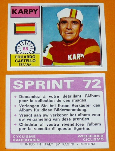 Panini sprint cyclisme 1972 - panini,