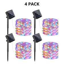 Lot de 4 Guirlandes Solaires Extérieures LED 7M/12M/22M/32M Étanche IP65 Jardin