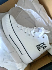 Baskets Montantes Toile Blanc Nom Karl Noir Semelle Compensée KARL LAGERFELD 37