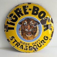 ancienne plaque émaillée TIGRE BOCK - authentique et signée EAS