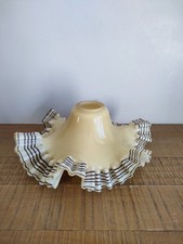 Ancien Abat-jour Suspension Monte et Baisse en Opaline Juponné Beige Marron