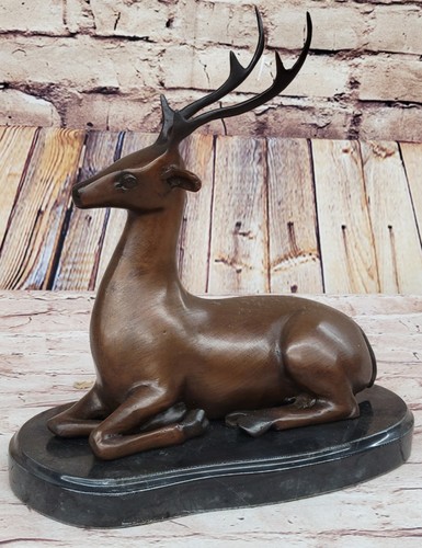 Sculpture bronze cerf et - bronze,