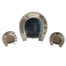 05K23 ANCIEN MIROIR 1940 / 1950 AVEC PORTES PHOTOS FER A CHEVAL ACIER BROSSE