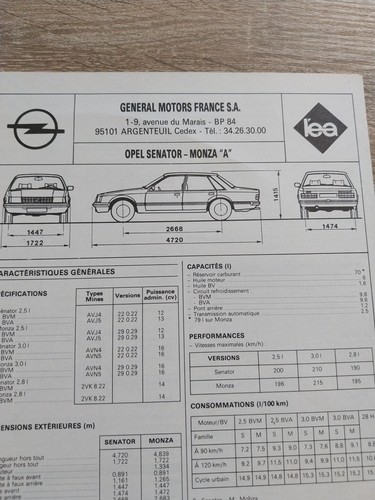 Opel senator monza 5 - a, 2.5