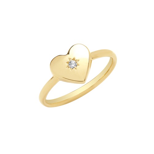 Bague femme coeur jaune 9 - bague,