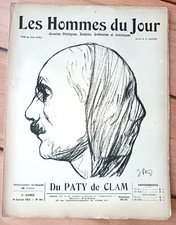 CARICATURE LES HOMMES DU JOUR N°261 18 JANVIER 1913 DU PATY DE CLAM PAR RAIETER