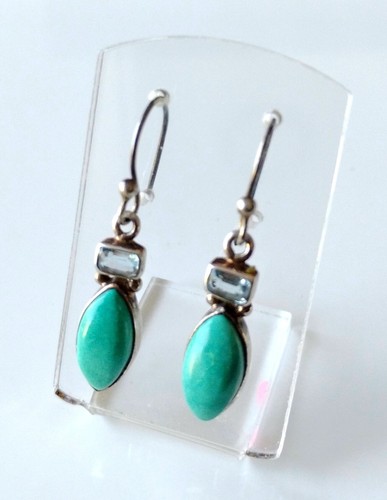 Boucle oreille turquoise - boucle, d'oreille