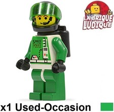 Lego Figurine Minifig Space espace police 2 vert green casque noir sp037 USED
